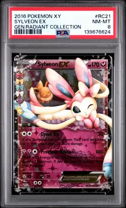 2016 POKEMON XY GENERATIONS RADIANT COLLECTION #RC21 SYLVEON EX PSA 8 - Image 1