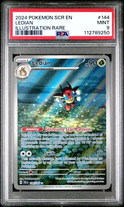2024 POKEMON SCR EN-STELLAR CROWN ILLUSTRATION RARE #144 LEDIAN PSA 9 - Image 1