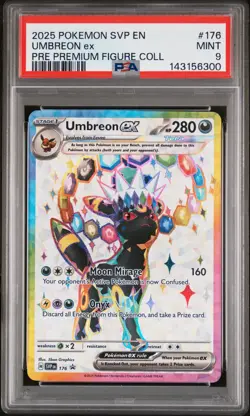 2025 POKEMON SVP EN-SV BLACK STAR PROMO #176 UMBREON EX PSA 9 - Image 1
