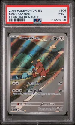 2025 POKEMON DRI EN-DESTINED RIVALS ILLUSTRATION RARE #204 KANGASKHAN PSA 9 - Image 1