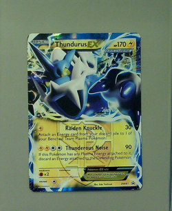 Pokemon TCG Thundurus EX BW81 Black & White Team Plasma Promo Holo -LP/MP - Image 1