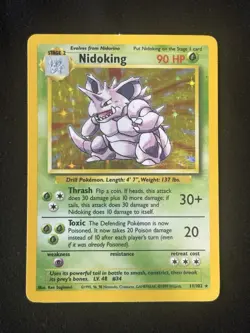 Pokemon TCG Nidoking Base Set Holo Unlimited Rare Card 11/102 - Image 1