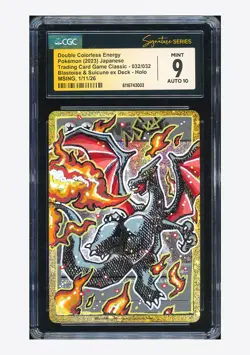 Pokemon CGC 9 AUTO 10 Double Colorless Energy Holo Msing 2023 032/032 CLK JPN - Image 1