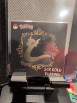 TCG 24k Gold Plated Korean Pokemon Dratini Sticker . NM - Image 1