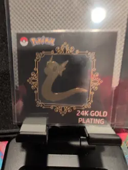 TCG 24k Gold Plated Korean Pokemon Dratini Sticker . NM - Image 2