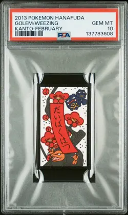 2013 POKEMON HANAFUDA KANTO FEBRUARY GOLEM/WEEZING PSA 10 - Image 1