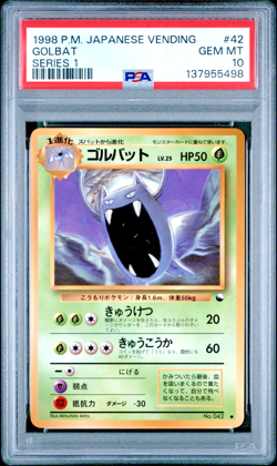 1998 POKEMON JAPANESE VENDING 42 GOLBAT SERIES 1 PSA 10 GEM MINT - Image 1