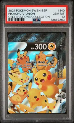 2021 POKEMON SWSH PROMO CELEBRATIONS COLLECTION #140 PIKACHU V-UNION PSA 10 - Image 1