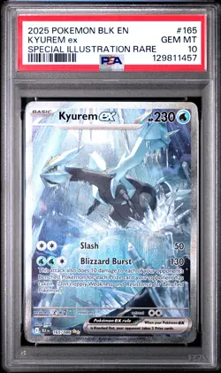 2025 POKEMON BLK EN-BLACK BOLT SPECIAL ILLUSTRATION RARE #165 KYUREM EX PSA 10 - Image 1