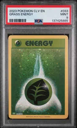 2023 POKEMON VENUSAUR & LUGIA EX DECK #033 GRASS ENERGY PSA 9 - Image 1