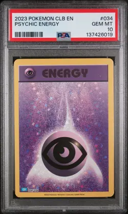 2023 POKEMON BLASTOISE & SUICUNE EX DECK #034 PSYCHIC ENERGY PSA 10 - Image 1