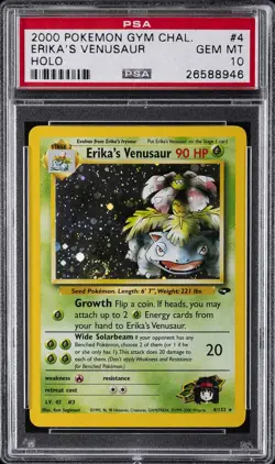2000 POKEMON GYM CHALLENGE HOLO #4 ERIKA'S VENUSAUR PSA 10 - Image 1