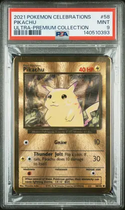 2021 POKEMON CELEBRATIONS ULTRA-PREMIUM COLLECTION #58 PIKACHU PSA 9 - Image 1