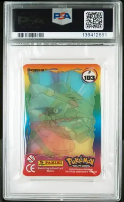 2004 POKEMON ADVANCED ACTION CARDS PANINI LOGO #103 RAYQUAZA PSA 6 - Image 2