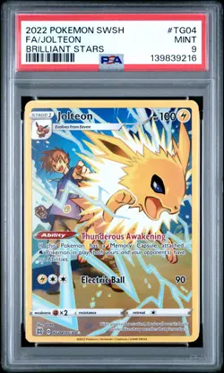 2022 POKEMON SWORD & SHIELD BRILLIANT STARS #TG04 FULL ART/JOLTEON PSA 9 - Image 1