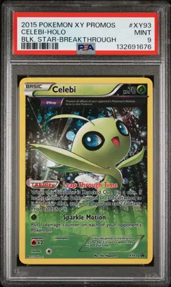 2015 POKEMON XY BLACK STAR PROMOS BREAKTHROUGH #XY93 CELEBI-HOLO PSA 9 - Image 1