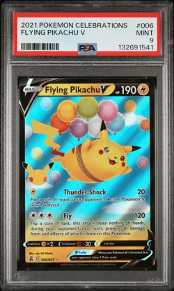 2021 POKEMON CELEBRATIONS #006 FLYING PIKACHU V PSA 9 - Image 1