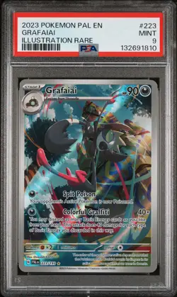 2023 POKEMON PAL EN-PALDEA EVOLVED ILLUSTRATION RARE #223 GRAFAIAI PSA 9 - Image 1