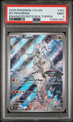 2025 POKEMON JTG EN-JOURNEY TOGETHER #167 N'S RESHIRAM PSA 9 - Image 1