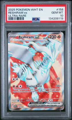 2025 POKEMON WHT EN-WHITE FLARE #158 RESHIRAM EX ULTRA RARE | PSA GEM MT 10 - Image 3