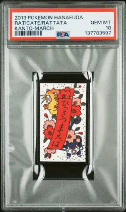 2013 POKEMON HANAFUDA KANTO MARCH RATICATE/RATTATA PSA 10 - Image 1