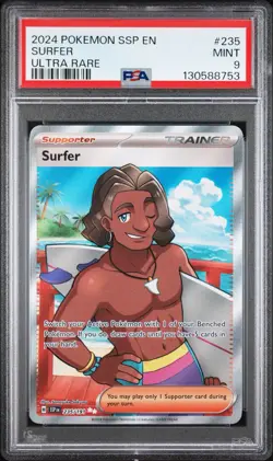 Pokemon Surging Sparks Surfer 235/191 Ultra Rare Holo PSA 9 Mint - Image 1