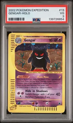 POKEMON GENGAR HOLO 13/165 - POKEMON EXPEDITION 2002 - PSA 3 - Brand New Cert! - Image 1