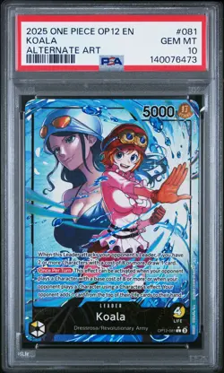 2025 ONE PIECE OP12-LEGACY OF THE MASTER ALTERNATE ART #081 KOALA PSA 10 - Image 1