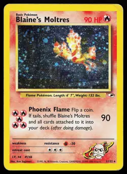 Blaine's Moltres 1/132 Holo Rare Gym Heroes Pokemon Card - Image 1