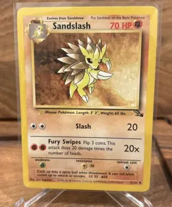 🔥Pokemon TCG Sandslash Fossil, 1st Edition Uncommon Card 41/62 - Image 1