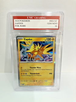 ZAPDOS #065/167 RARE FOIL Pokemon 2024 Card GRADED 10 MINT TCG CCG - Image 1