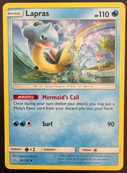Pokemon Card Lapras Unified Minds Uncommon 36/236 NM - Image 1