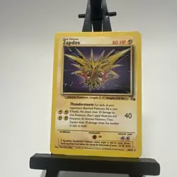 Zapdos Fossil Set 30/62 Excellent Rare Non Holo Pokemon Card 1999. LP. - Image 1