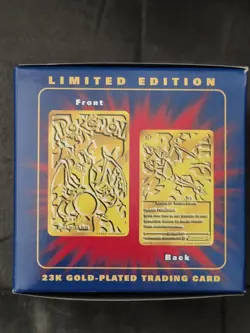 Pokemon Burger King 23k Gold Plated Trading Card CHARIZARD Sealed Blue Box New - Image 5