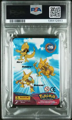 2004 POKEMON ADVANCED ACTION CARDS PANINI LOGO #15 ABRA/ALAKAZAM/KADABRA PSA 3 - Image 2