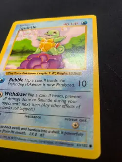 SQUIRTLE (SHADOWLESS) - 063/102 - BASE SET - POKEMON CARD - LP - Image 2