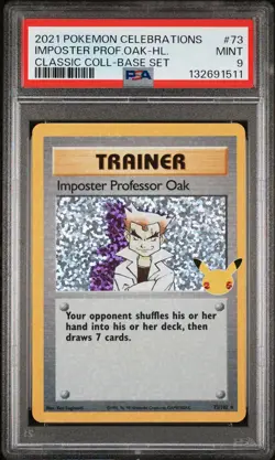 2021 POKEMON CELEBRATIONS CLASSIC COLLECTION IMPOSTER PROFESSOR OAK-HOLO PSA 9 - Image 1