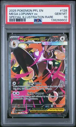 2025 POKEMON PHANTASMAL FLAMES SPECIAL ILLUSTRATION RARE MEGA LOPUNNY EX PSA 10 - Image 1