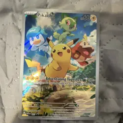 Pokemon Pikachu Adventuring Together Promo Holo 60HP SVP027 Scarlet & Violet - Image 1