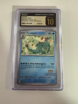 CGC Pristine 10 - Pokemon - Feraligatr - Promo - 213 (Illustration Contest 2024) - Image 1