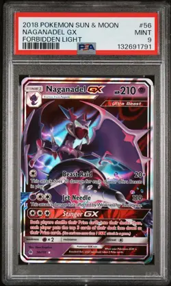 2018 POKEMON SUN & MOON FORBIDDEN LIGHT #56 NAGANADEL GX PSA 9 - Image 1