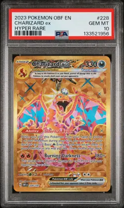 2023 POKEMON OBF EN-OBSIDIAN FLAMES HYPER RARE #228 CHARIZARD EX PSA 10 - Image 1