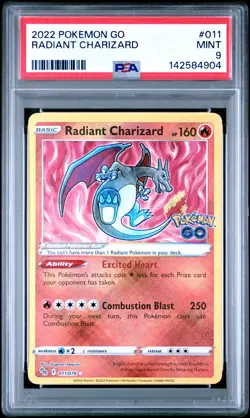 2022 POKEMON GO #011 RADIANT CHARIZARD PSA 9 - Image 1