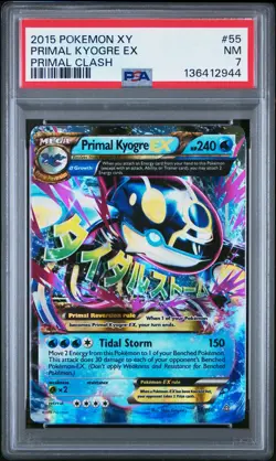 2015 POKEMON XY PRIMAL CLASH #55 PRIMAL KYOGRE EX PSA 7 - Image 1