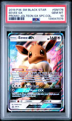 2019 POKEMON SM PROMO JOLTEON GX SPECIAL COLLECTION #SM176 EEVEE GX PSA 10 - Image 1
