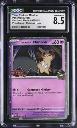 Team Rocket's Mimikyu *CGC 8.5* Pre-Release Holo *Destined Rivals* #87 *Pokemon - Image 1