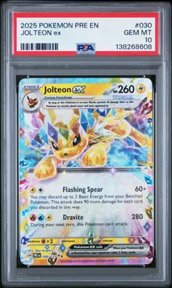 2025 POKEMON PRE EN-PRISMATIC EVOLUTIONS #030 JOLTEON EX PSA 10 - Image 1
