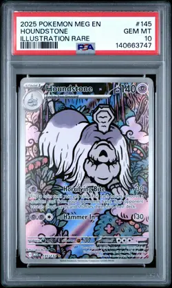 2025 POKEMON MEG EN-MEGA EVOLUTION ILLUSTRATION RARE #145 HOUNDSTONE PSA 10 - Image 1