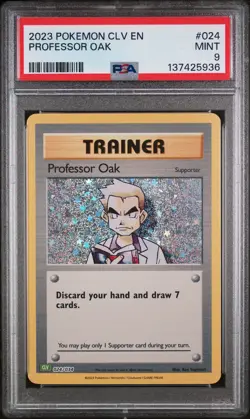 2023 POKEMON CLASSIC VENUSAUR & LUGIA EX DECK #024 PROFESSOR OAK PSA 9 - Image 1