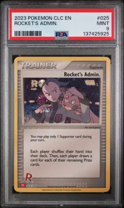 2023 POKEMON CLASSIC CHARIZARD & HO-OH EX DECK #025 ROCKET'S ADMIN. PSA 9 - Image 1